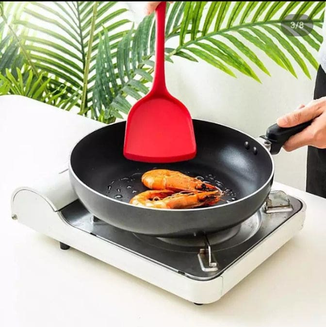 Multifunctional Non-Stick Silicone Spatula,  Egg Fish Frying Pan Scoop, Fried Showel Cooking Utensil, Heat Resistant Silicone Spatula