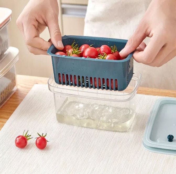 Drawer Refrigerator Basket, Stretchable Fridge Organizer, Pull-out Drawer Fresh Spacers, Ginger Garlic Storage Container For Refrigerator, Vegetables And Fruits Storage Containers