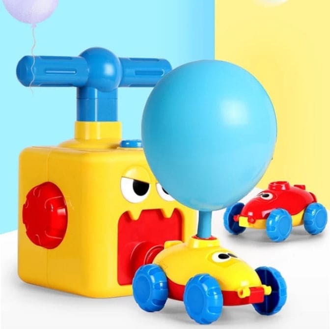 Balloon Launcher, Powered Car Toy Set, Manual Balloon Pump for Kids, Eutreec Balloon Powered Car Launcher