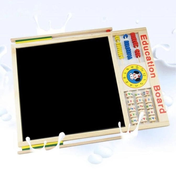 Wooden Montessori Educational Magnetic Blackboard , Multipurpose Educational Learning Board, Double-sided Magnetic Wooden Writing Blackboard