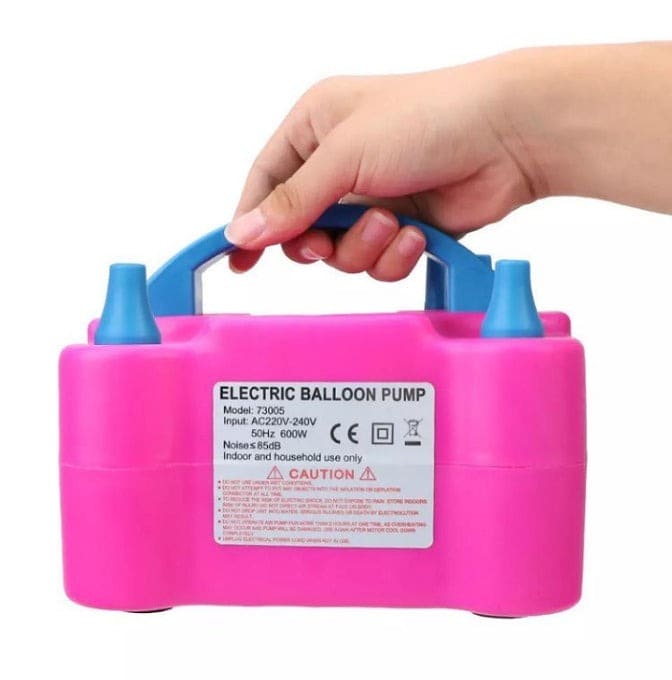 Electric Balloon Pump, Inflate Air Balloon Pump, Portable Dual Nozzle Rose Red Electric Balloon Machine, Portable Air Blower Pump for Balloons