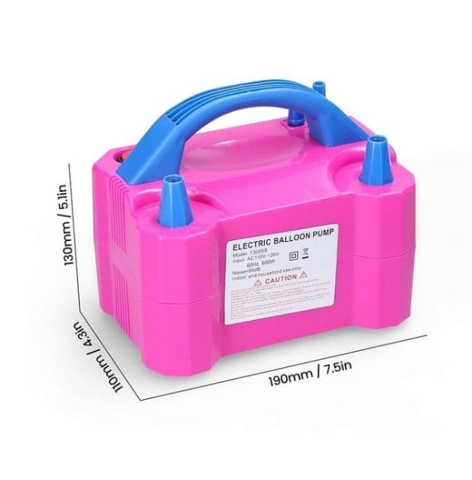 Electric Balloon Pump, Inflate Air Balloon Pump, Portable Dual Nozzle Rose Red Electric Balloon Machine, Portable Air Blower Pump for Balloons