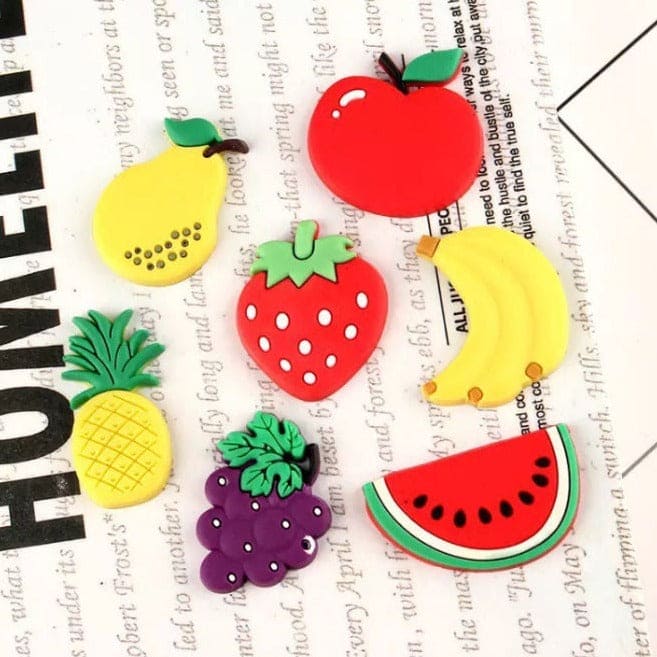 Pack Of 6 Silicone Cute Cartoon Fruits Stereo Fridge Magnets, Funny Fruit Decorative Cute Fridge Magnets, Cute Kitchen Decoration Fruits Magnets