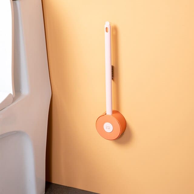Lollipop Style Mini Toilet Brush, 2 In 1 Toilet Brush with Base Soft Bristles Brush, Wall-Mounted Clean Brushes Bathroom Accessories, Soft TPR Silicone Head Lollipop Shape Toilet Brush with Holder
