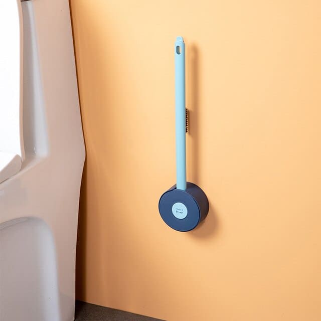 Lollipop Style Mini Toilet Brush, 2 In 1 Toilet Brush with Base Soft Bristles Brush, Wall-Mounted Clean Brushes Bathroom Accessories, Soft TPR Silicone Head Lollipop Shape Toilet Brush with Holder