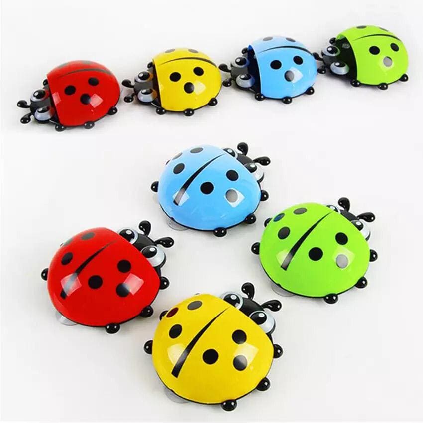 Ladybug Toothbrush & Toothpaste Holder, Wall-Mounted Toothbrush Storag ...