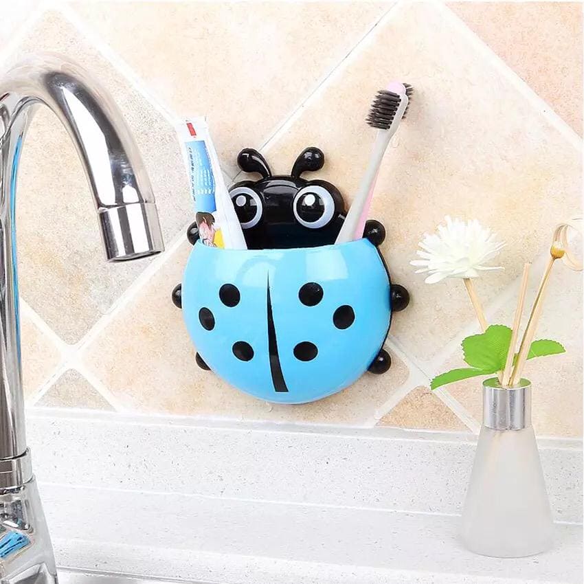 Ladybug Toothbrush & Toothpaste Holder, Wall-Mounted Toothbrush Storag ...