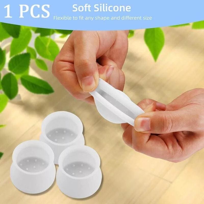 Set Of 4 Silicone Table & Chair Leg Floor Protector, Transparent Furniture Covers for Tables Wood Floor Protector, Chair Glides Table Feet Caps