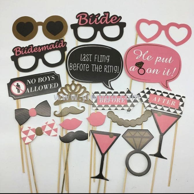 Set Of 20 Team Bride Props Bridesmaid Bachelor Party, Bride To Be Unique Photography Photo Booth