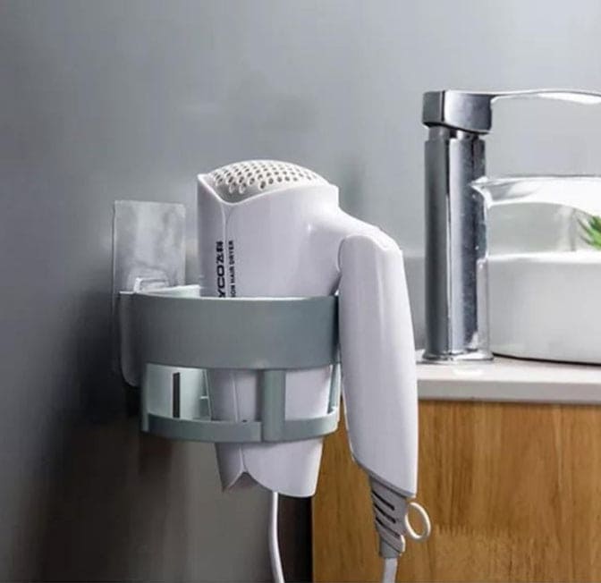 Self-Adhesive Spiral Hair Dryer Rack, Hair Dryer Holder For Bathroom, Self Adhesive Blow Dryer Holder , Plastic Wall Mounted Hair Dryer Holder