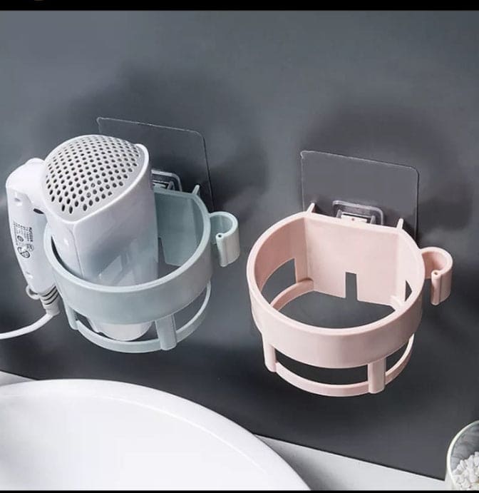 Self-Adhesive Spiral Hair Dryer Rack, Hair Dryer Holder For Bathroom, Self Adhesive Blow Dryer Holder , Plastic Wall Mounted Hair Dryer Holder