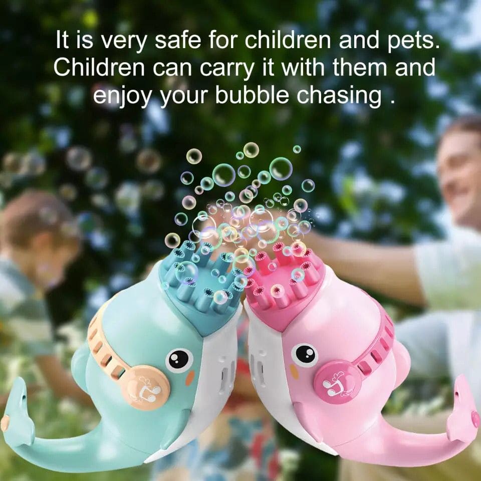New Kids Dolphin Magic Bubble Machine, Automatic Soap Bubble Maker, Cute Multifunction Dolphin Bubble Machine, Automatic Electric Bubble Blower With Cold Fan Mode