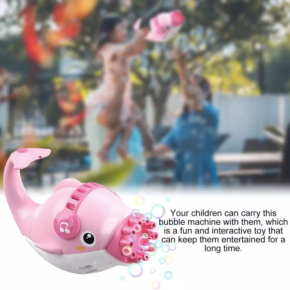 New Kids Dolphin Magic Bubble Machine, Automatic Soap Bubble Maker, Cute Multifunction Dolphin Bubble Machine, Automatic Electric Bubble Blower With Cold Fan Mode