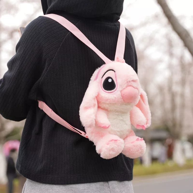 Disney Stitch Plush Backpack, Anime Figure Stuffed Doll Kawaii Stitch Bags, Children's Girls Boys Kindergarten School Bags