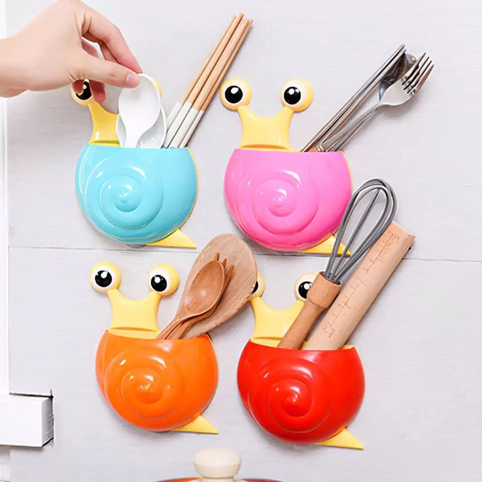 Creative Snail Shaped Toothbrush Toothpaste Holder, Cute Cartoon Sucker Hook Toothbrush Holder, Wall Mounted Pen And Toothpaste Rack, Drain Free Comb Spoons Storage Box