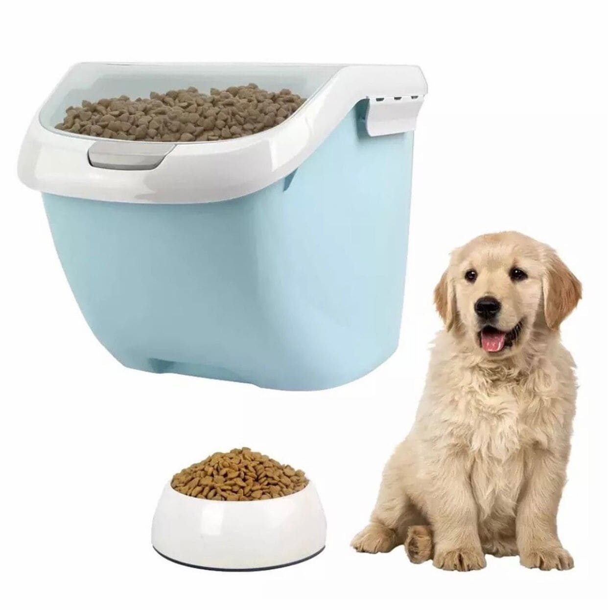6kg Cereal Grain Rice Storage Food Organizer, Dog Food Storage Container, Pet Dog Cat Food Bin With Locking Lid, Kitchen storage Sealed Rice Bucket