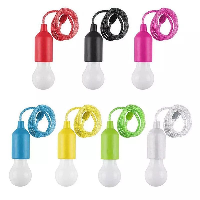 Portable Colorful LED Hanging Lamp, Drawstring Light Tent Camping Bulb, Retro Outdoor Home Night Light, Creative Battery Powered LED Hanging Light, Battery Powered Garden Colorful Pull Cord Bulbs, Outdoor Camping Light
