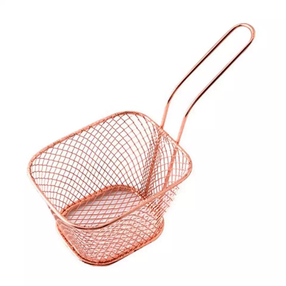 Stainless Steel Square French Fries Frying Basket, French Fries Colander Strainer, Stainless Steel Square Fried Food Filter, Mini Mesh Metal Square Colander Deep Frying Basket, Snack Strainer Cooking Tool