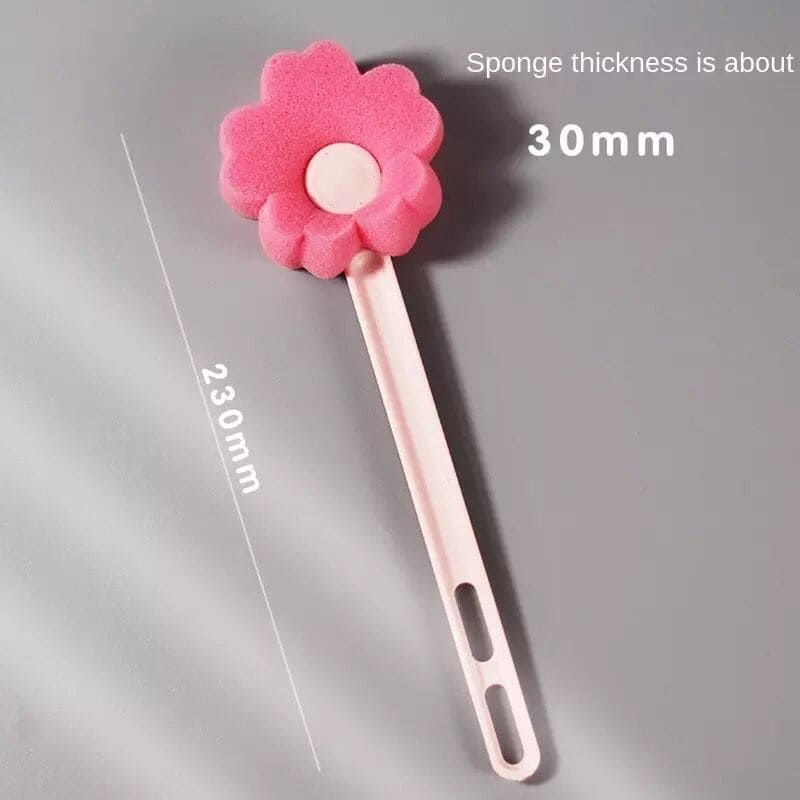 Long Handle Small Flower Cleaning Sponge, Cute Pink Glass Cup Brush, Bottle Tea Glass Cup Cleaning Soft Brush, Flower Shaped Bottle Brush