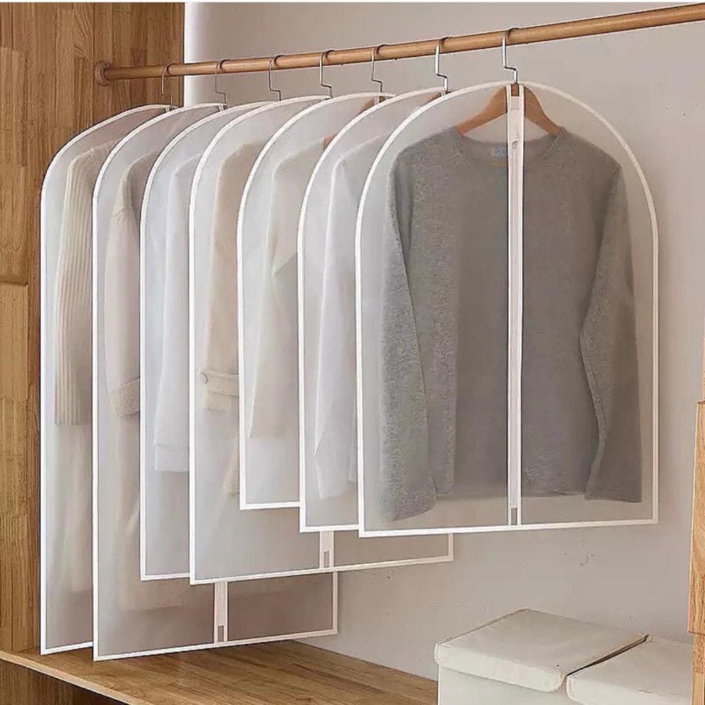 Translucent Dustproof Garment Bags With Zipper And Folding Hook, Hanging Garment Bag, Clear Dust-proof Garment Bags for Storage, Clear Full Zipper Suit Bags