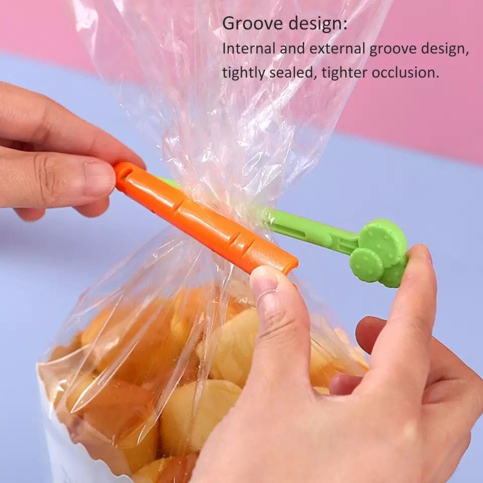 Set Of 5 Carrot Shaped Food Snack Bag Sealing Clip, Carrot Shaped Refrigerator Food Storage Clamps, Leisure Food Plastic Sealing Clip