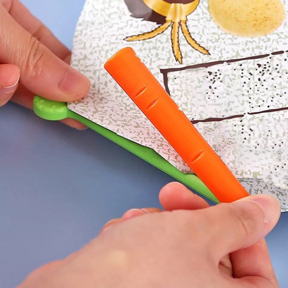 Set Of 5 Carrot Shaped Food Snack Bag Sealing Clip, Carrot Shaped Refrigerator Food Storage Clamps, Leisure Food Plastic Sealing Clip