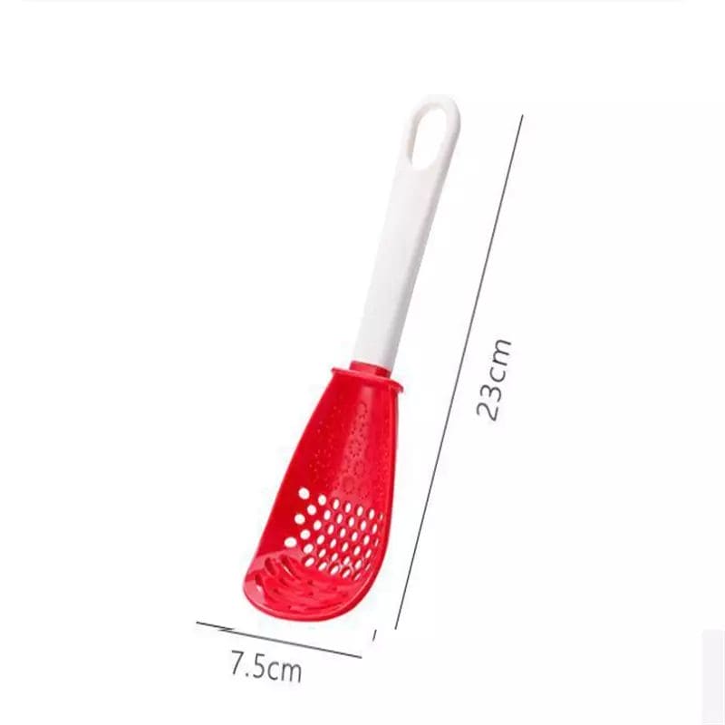 Silicone Garlic Crusher Draining Spoon, Silicone Skimmer Slotted Spoon, Colander Spoon, New silicone frying spatula, Multi-Purpose Grinding Mashed Colander Spoon