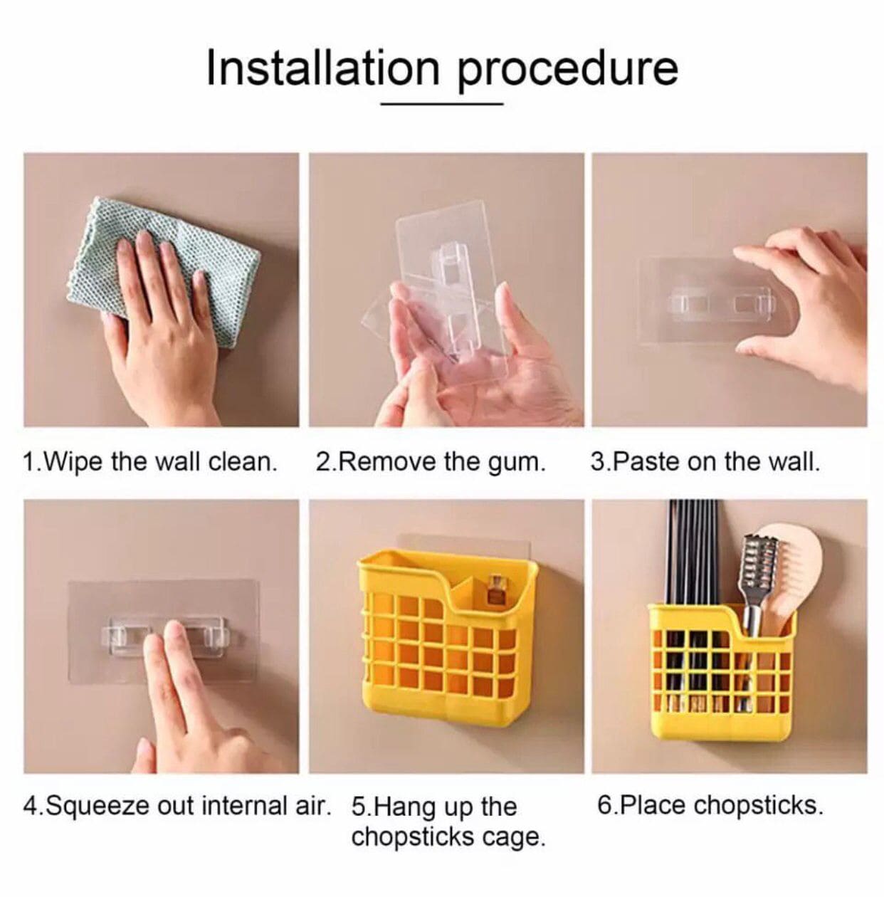 Burr Free Wall Mounted Chopstick Holder, Wall Mounted Moisture-Proof Plastic Cutlery Drying Drainer, Kitchen Chopstick Storage Basket Container, Storage Basket For Chopstick Fork Spoon Spatula