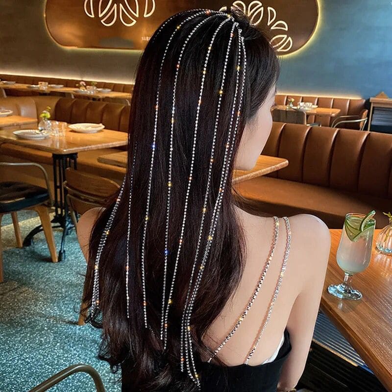 Amazing Open Hair Jewellery Metal Long Tassels Crystal Headband Hair Hoop Elegant Wind Princess Hairpin Women Jewellery