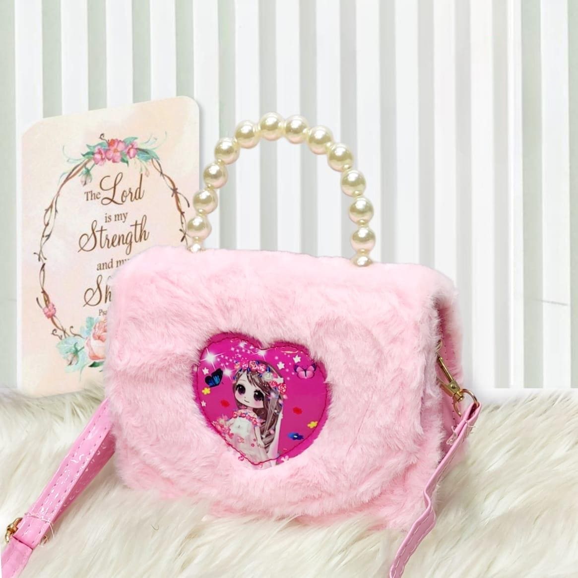 Fur Stuff Cross Body Bag, Princess Shoulder Bag, Girls Fashion Backpack Shopping Handbag
