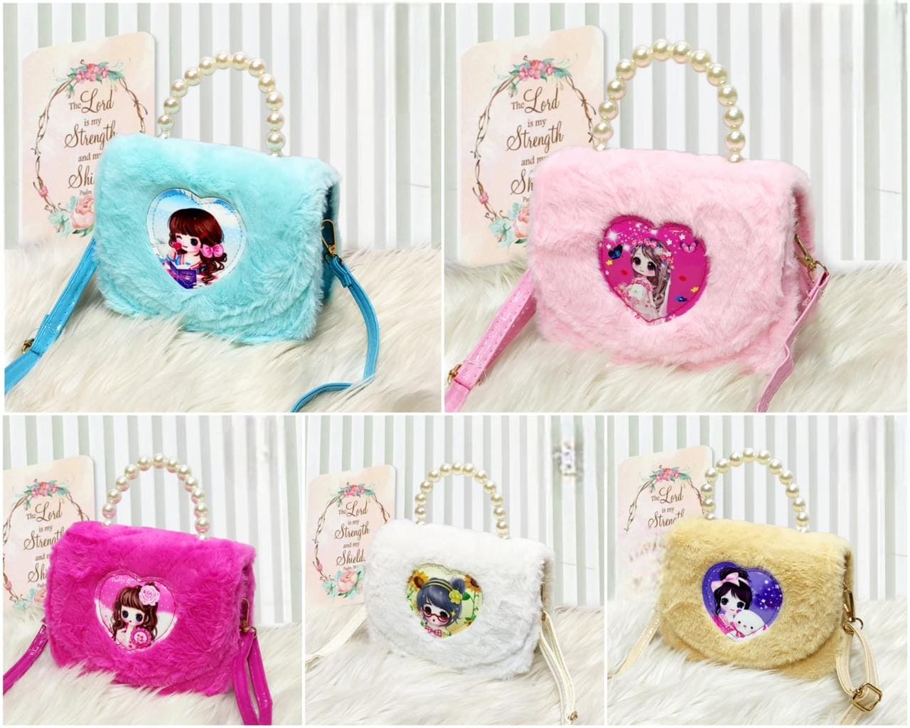 Fur Stuff Cross Body Bag, Princess Shoulder Bag, Girls Fashion Backpack Shopping Handbag