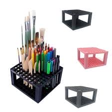 96 Hole Plastic Pencil & Brush Holder, Detachable Desk Stand Organizer Holder for Gel Pens, Paint Brushes, Colored Pencils, Art Marker Organizer