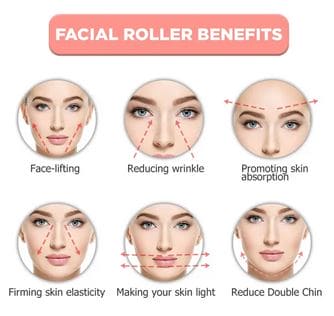 New 2 In 1 Flawless Contour, Flawless Jade Roller, Micro Vibrating Facial Roller And Massager, Automatic Facial Vibrate Face Massager, Electric Pink Rose Quartz Facial Massager, Vibrating Face Body Massage Tool, Skin Care Lift Tightening Women Beauty Bar