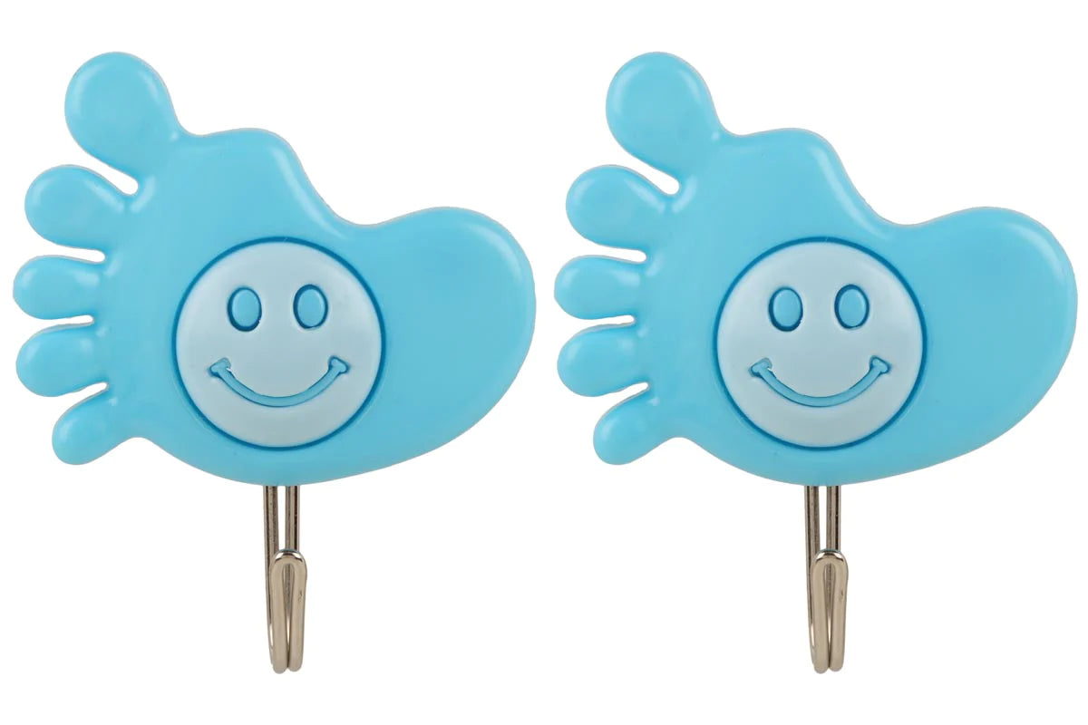 Set Of 3 Creative Hand And Foot Shape Smiley Hook, Multipurpose Wall Hanging Hook, Kitchen Bathroom Hooks, Strong Sticky Cartoon Hook