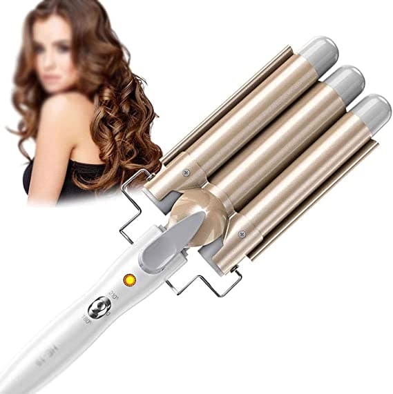 Triple Wave Hair Curler Triple Curling Iron Wand Crimping Iron Large eveen.pk