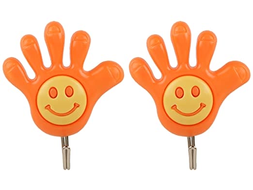 Set Of 3 Creative Hand And Foot Shape Smiley Hook, Multipurpose Wall Hanging Hook, Kitchen Bathroom Hooks, Strong Sticky Cartoon Hook