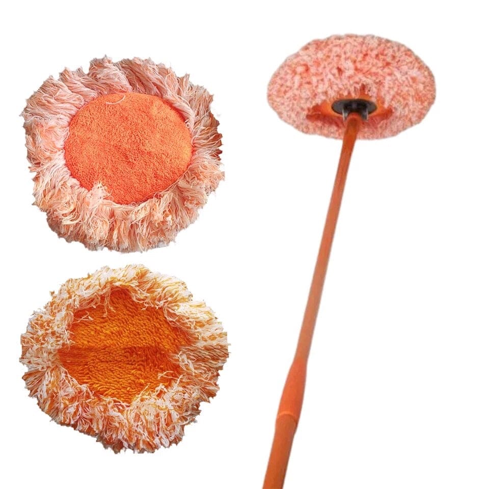 Round Spin Mop For Wash, Multifunctional Wash Floor Mop, Three Section Telescopic Handle Household Tool, Glass Floors Car Wash Mop, Rotating Wall Cleaning Mop