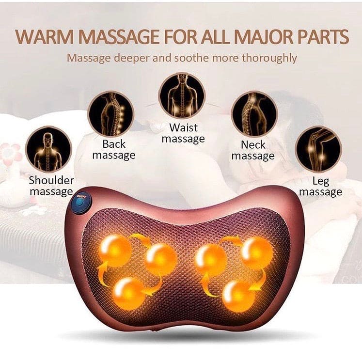 Multifunctional Body Pillow Massager With Heat, Deep Tissue Kneading With 4 Heads, Electric Back Massager