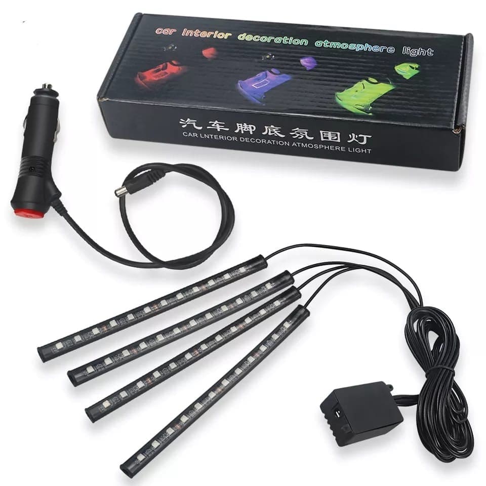 Car Strips Lights, RGB Interior Atmosphere Strip Light, Decorative Foot Lamp, Car Ambient Lights, Multicolor Music Car Strip Light, Under Dash Lighting Kit with Sound Active Function