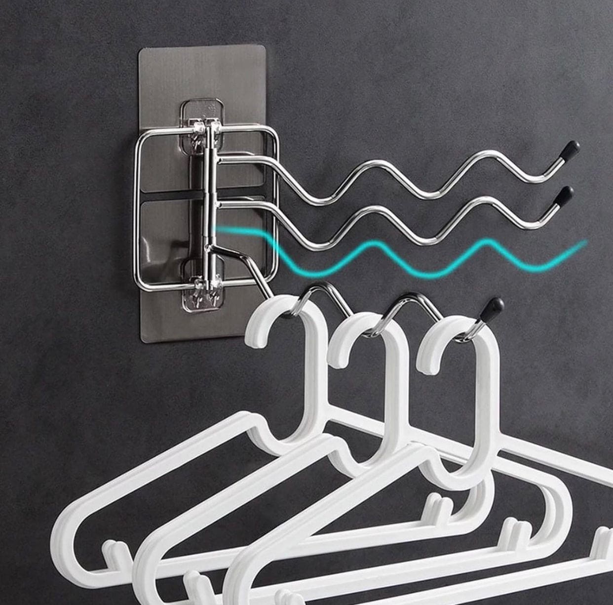 Stainless Steel Convenient Towel Rail Wall-Mounted Compact Bathroom Holder, Arm Bathroom Swing Towel Hanger, Premium Bathroom Holder, Wave Towel Holder