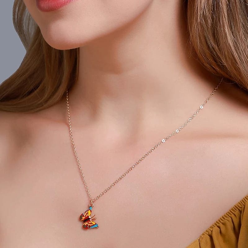 Butterfly Necklace And Earrings Set for Women, Necklace And Drop Earrings Trendy Jewelry Set