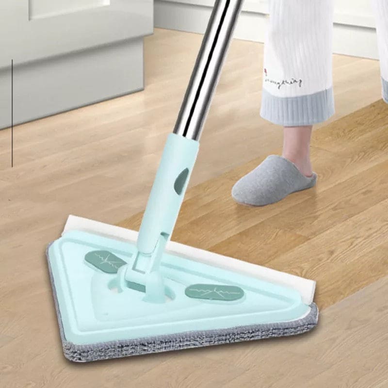 Mini Triangle Mop, 360˚ Degree Rotatable Triangular Cleaning Mop, Adjustable Spin Scrubber Tool