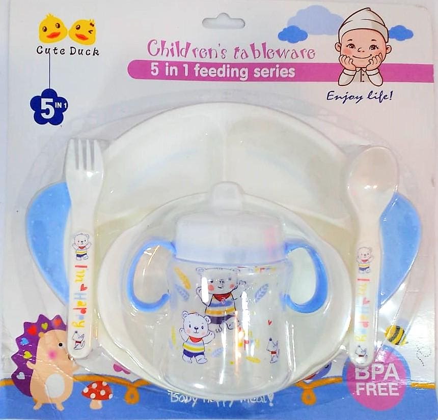 5 In 1 Tableware Baby Feeding Series, Children Feeding Set, Feeding Kit For Babies, Toddler Feeding Training Set