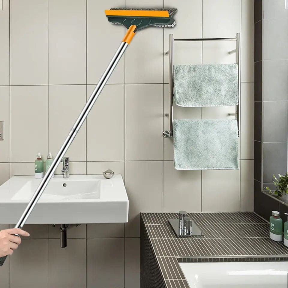 3 In 1 V Shaped Cleaning Brush, Floor Scrub Magic Broom With Long Handle, Floor Cleaning Brush, Long Handle Stiff Broom