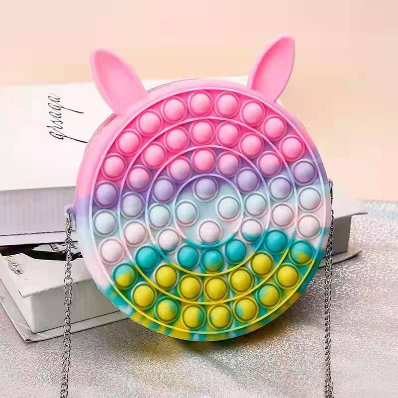 Bubble Popet Bag, Pop It Adults Decompression Bag, New Large-Size Fingertip Toy, Sensory Silicone Pop Fidget Bags For Kids, Push Bubble Popet Bag