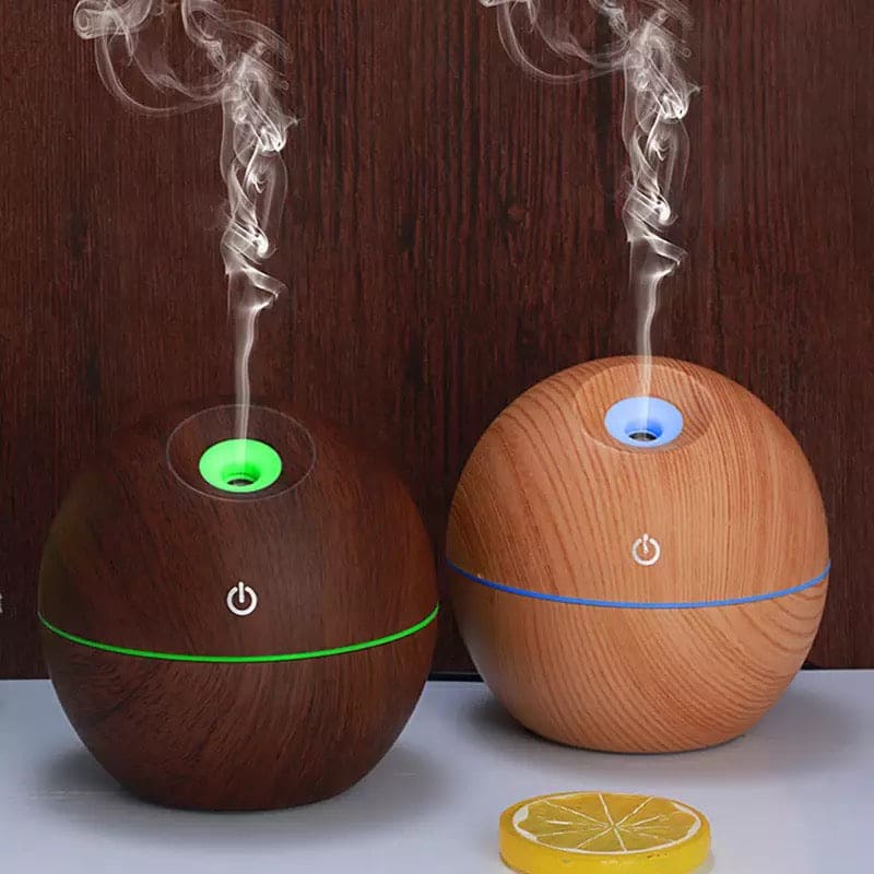 Wooden USB Aroma Essential Oil Humidifier, Ultrasonic Mist Humidifier, Wood Ultrasonic Air Purifier, Essential Oil Aromatherapy Cool Mist Maker