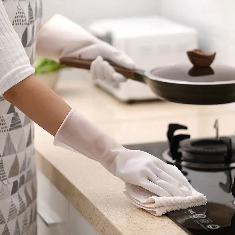 1 Pair Silicone Cleaning Gloves, Dishwashing Cleaning Gloves, Silica Gel Cleaning Gloves Scrubber, Multifunction Silicone Cleaning Gloves, Durable Scrubber Rubber Gloves, Waterblock Reusable Household Cleaning Gloves