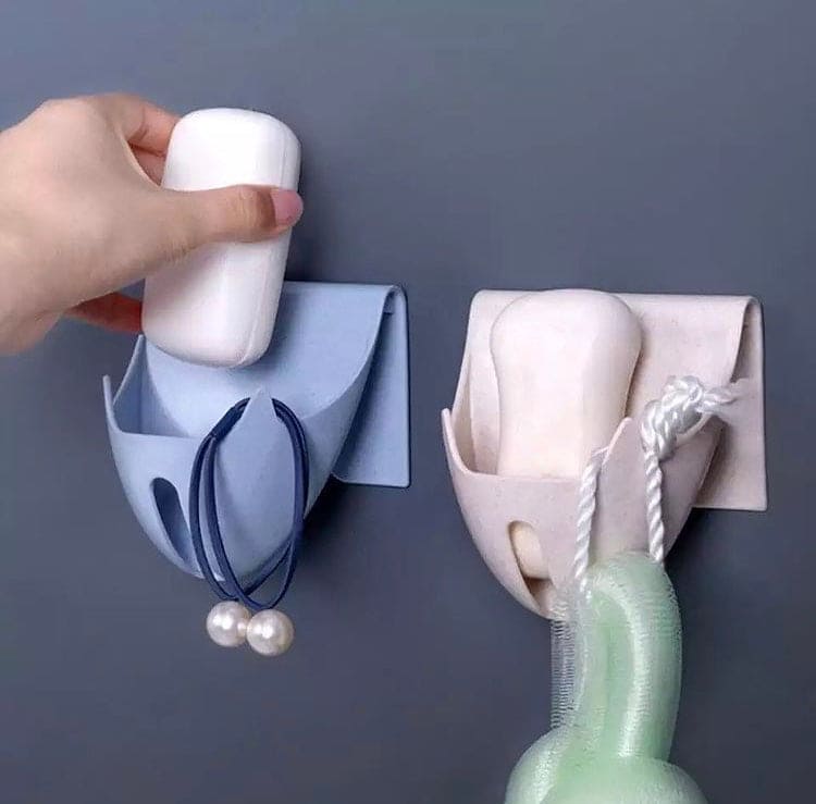 Drain Rack Soap Holder Box, Wall Mounted Sponge Storage Rack, Single Layers Phone Holder, Wall Mounted Self-Adhesive Soap Holder