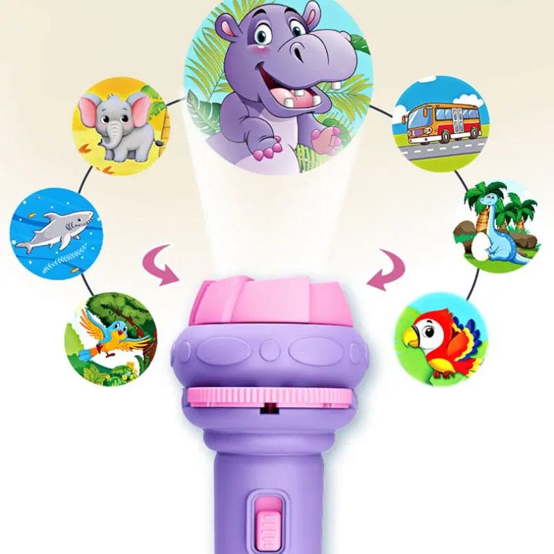 Flashlight Projector Torch Lamp, Toy Cute Cartoon Creativity Toy Torch Lamp Flashlight Projector Toy Baby Sleeping Story Book Toy Lamp, Bedtime Night Light, Fun Toys For Baby Toddlers