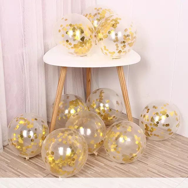 Set Of  5 Confetti Balloons, Decorative Confetti Balloons,